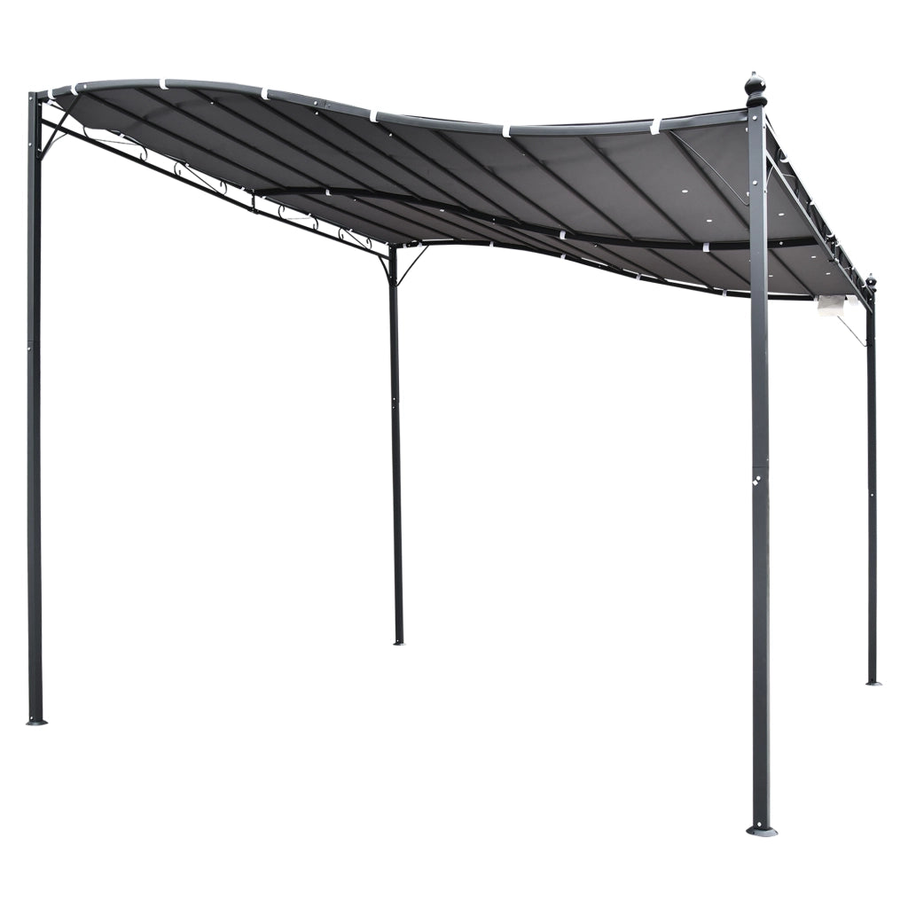 Gazebo Pergola da Giardino 3x3m ¨C zephmum ¨C Grigio con Tenda Impermeabile