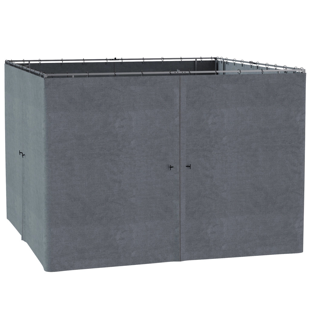 Pavillon da giardino 4 paroi rigido protezione pioggia vento sole ¨C zephmum ¨C grigio 300x300 cm