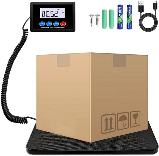 Pesa Elettronica da 200 kg/10 g con Display LCD e Calcolatore di Prezzo - Alimentazione a Batterie e a Cavo - 3 Unità di Misura (kg lb oz)