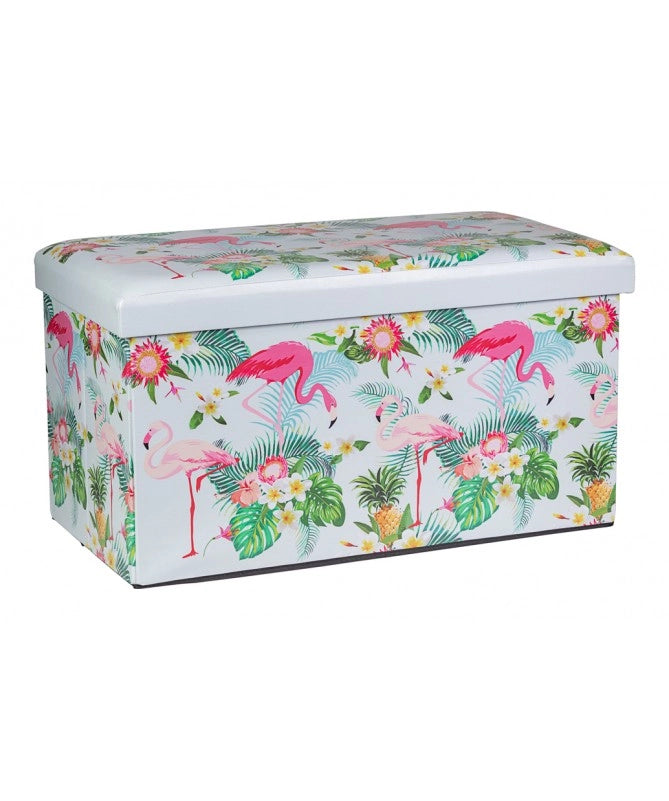 Set di 4 CASSAPANCHE PIEGHEVOLE PU FLAMINGO