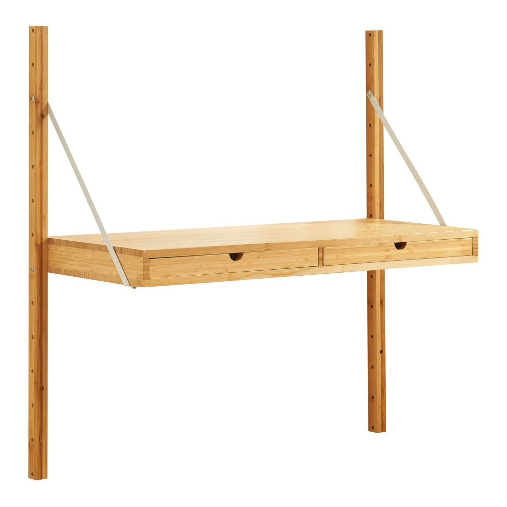 Scaffale dal design senza tempo per soggiorno o camera da letto mobiletto portaoggetti da parete 85 x 85 x 36 cm bambù naturale 03_0011299