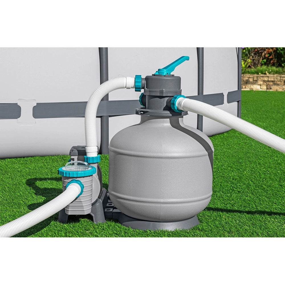 Trade Shop - Pompa Sistema Di Filtraggio A Sabbia Con Timer Manometro 8.327l/h Piscine Fuori Terra 58499 -