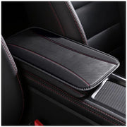 Supporto braccio centrale per auto, supporto braccio centrale in pelle, supporto braccio centrale in pelle con cintura antiscivolo per camion, auto (nero)