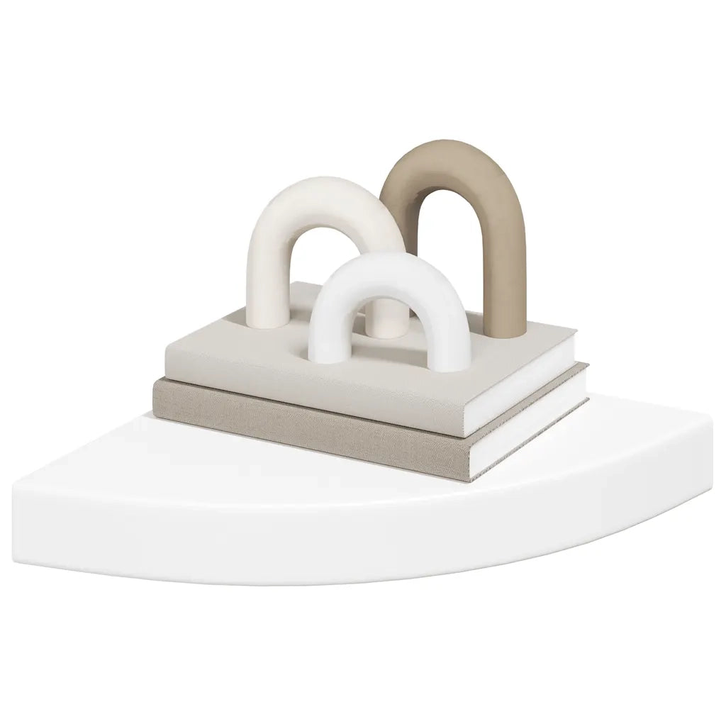 Scaffali Angolari a Parete 4 pz Bianchi 25x25x3,8 cm in MDF 323897