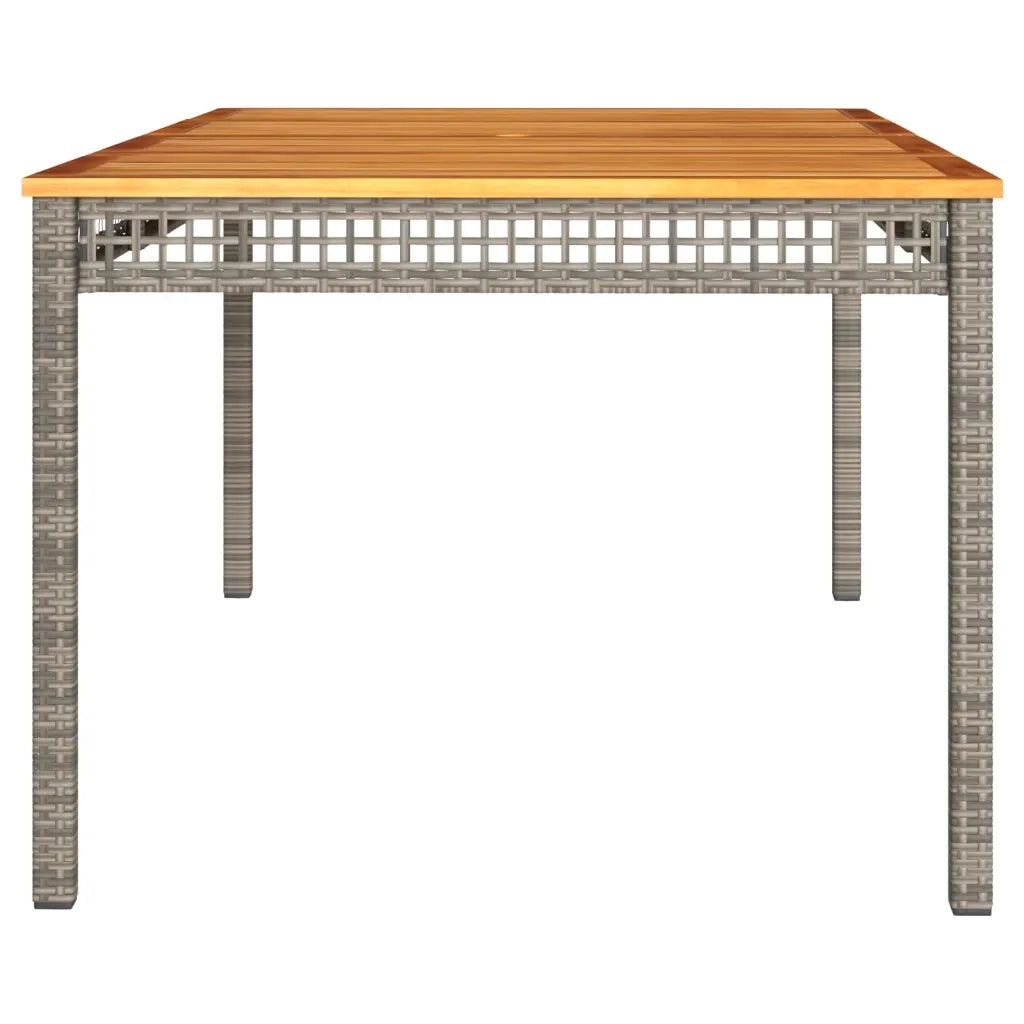 Tavolo da Giardino Grigio 180x90x75cm Polyrattan e Legno Acacia 366280