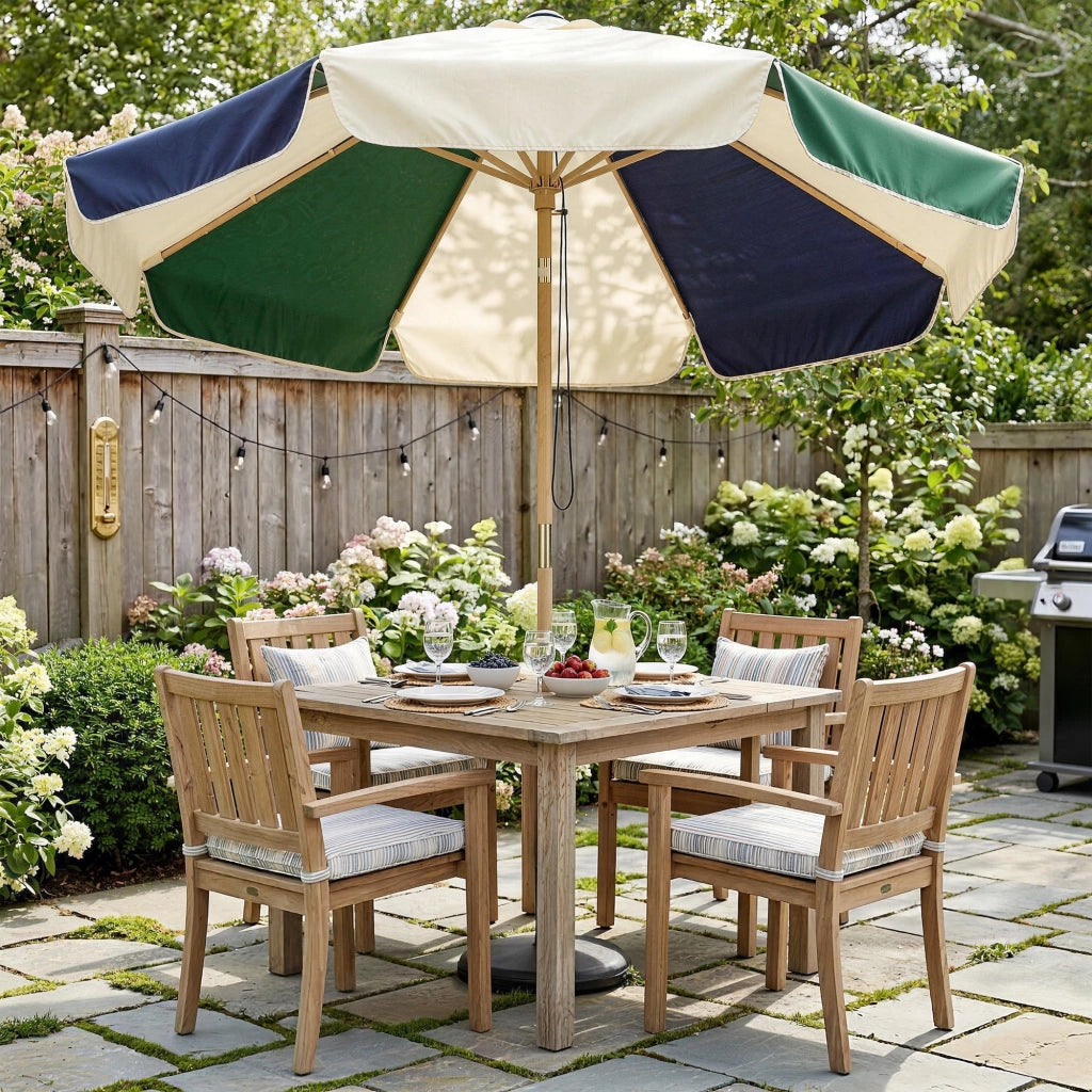 Ombrellone da giardino ? 2.3 m con effetto legno ¨C zephmum ¨C Verde scuro