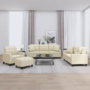 Set di Divani 4 pz con Cuscini Crema in Similpelle 3201354