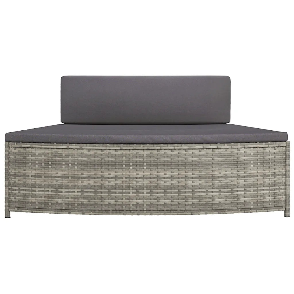 Panche per Spa con Cuscini 2 pz in Polyrattan Grigio 362263