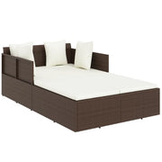 Lettino con Cuscini Marrone 182x118x63 cm in Polyrattan CFW2066091