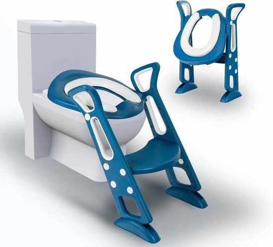 Water Closet Riducibile Opieleggiabile Bagnetto per Bambini in Altezza Regolabile - Blu