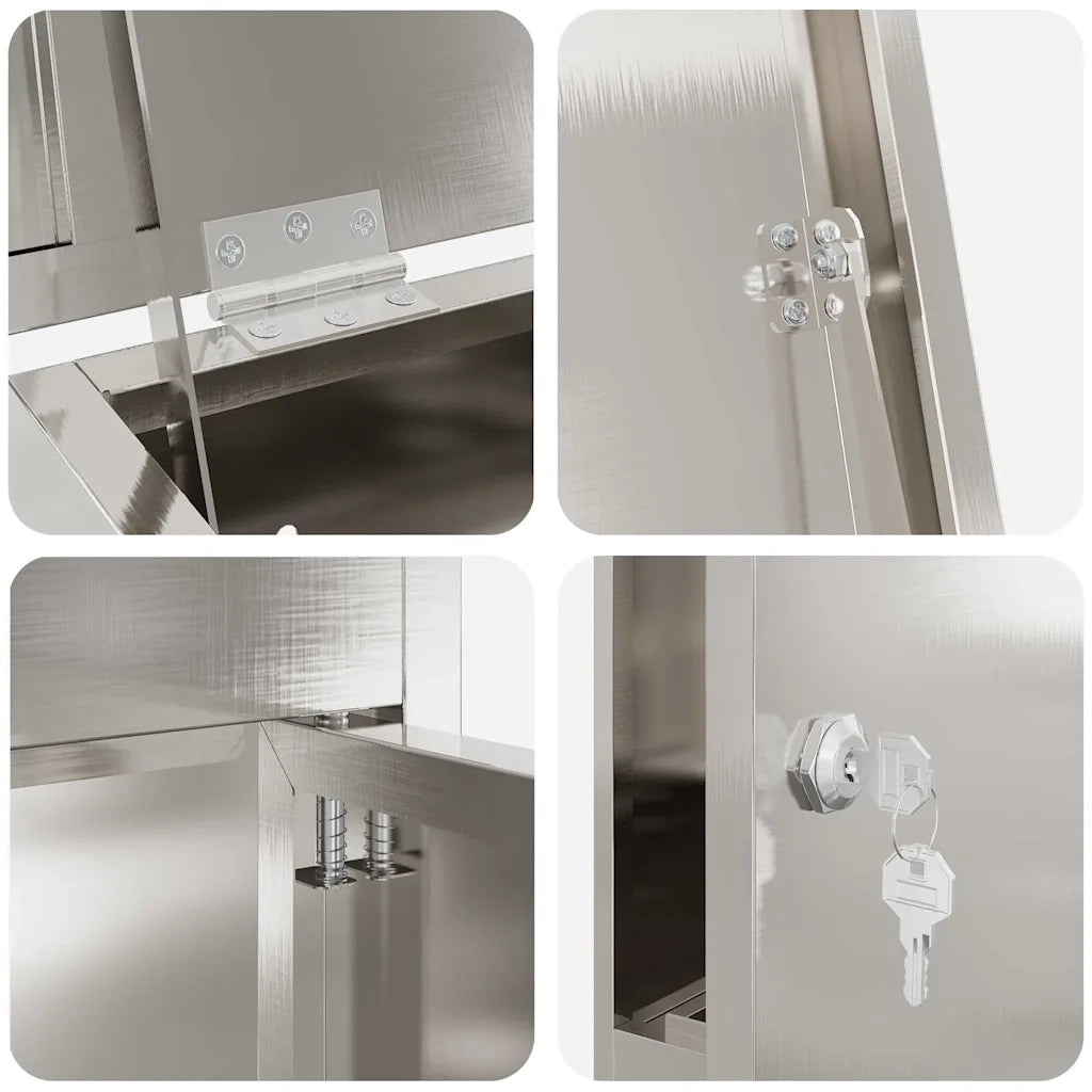 Cassetta per pacchi con porta Argento 44,5 x 29 x 110,5 cm CFW5903131