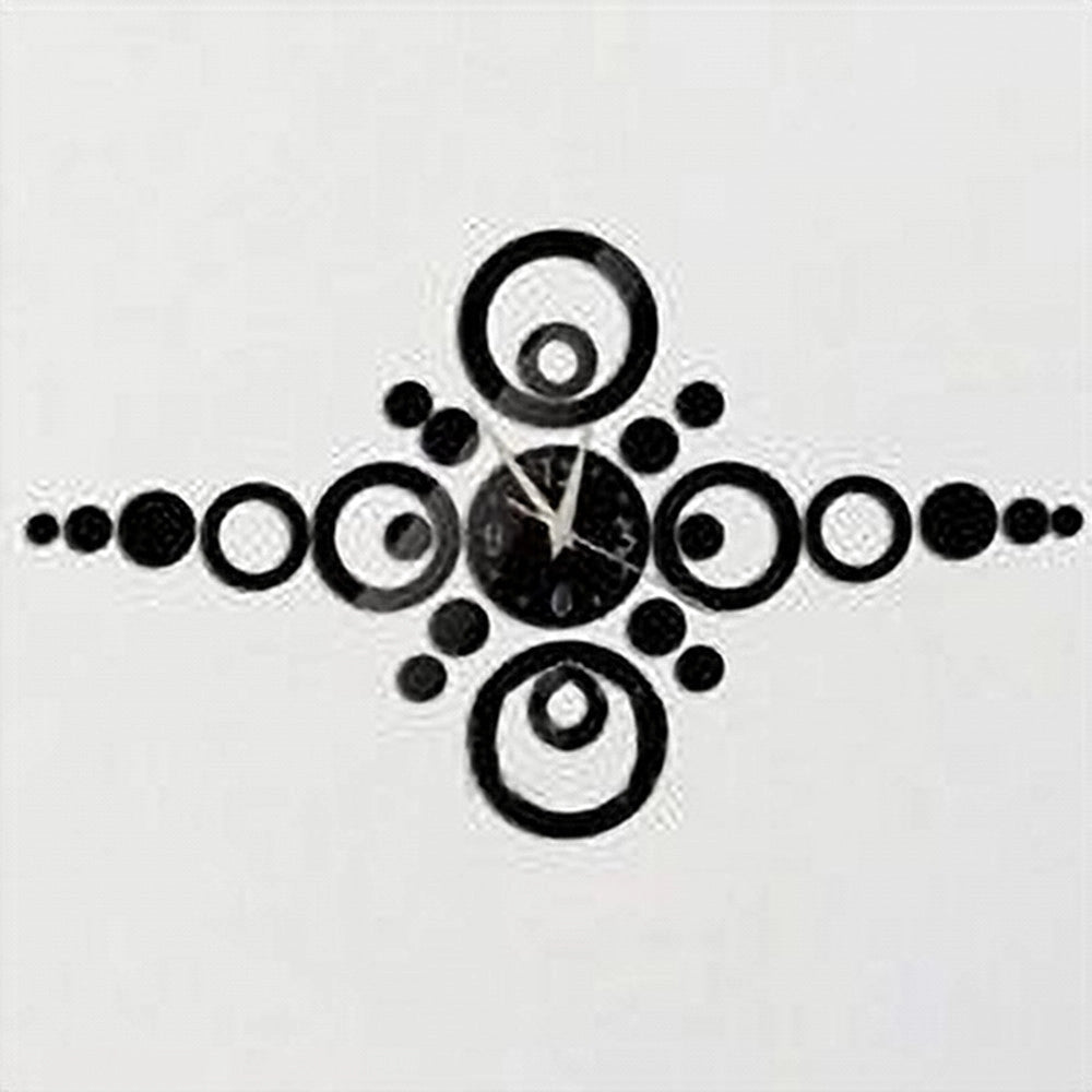 Trade Shop - Orologi Da Parete Adesivo Orologio Moderno Effetto Specchio Con Cerchi Forma Piu -