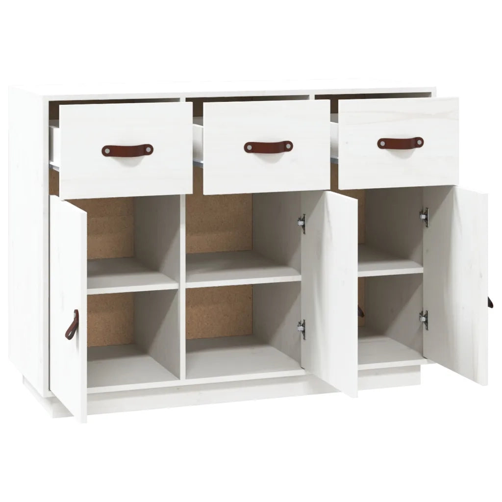 Credenza | Madia | Buffet da pranzo | Armadio da pranzo Bianca 100x40x75 cm in Legno Massello di Pino