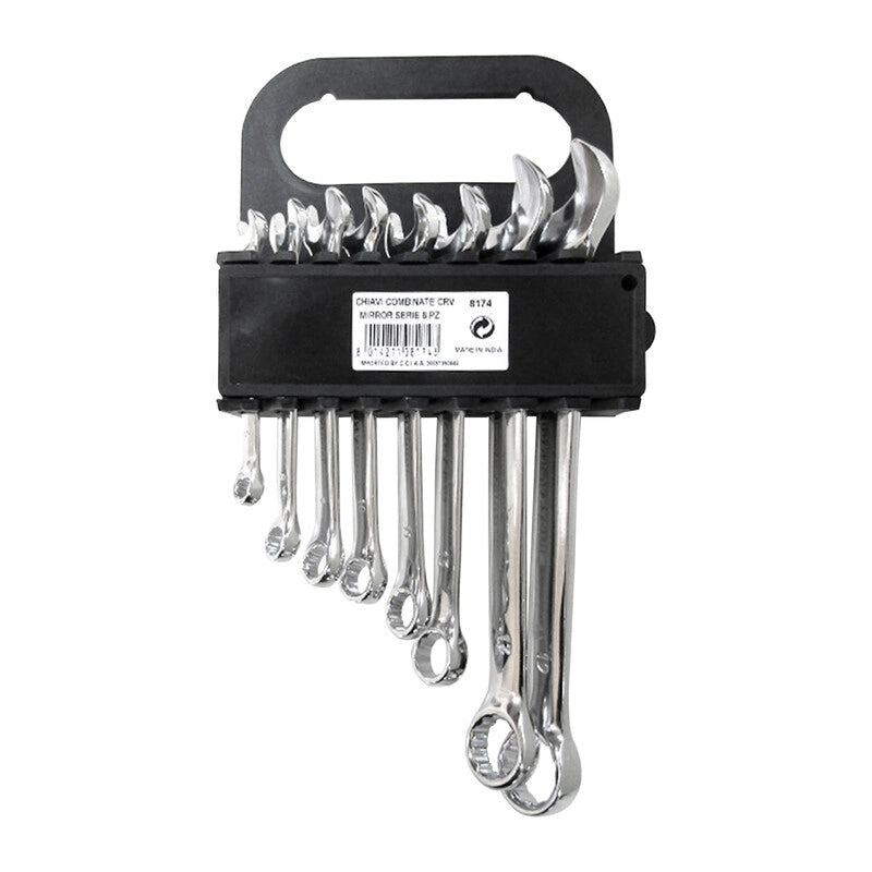SERIE  8 CHIAVI COMBINATE MIRROR  8/19 MM CR VAN- 1,0 pz