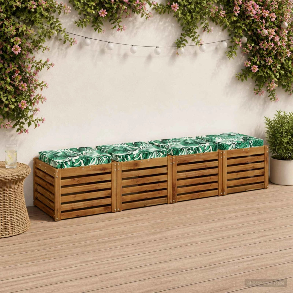 Cuscini per Sedia in 4 Pezzi VUGHT 4 pz 100% Poliestere 946232