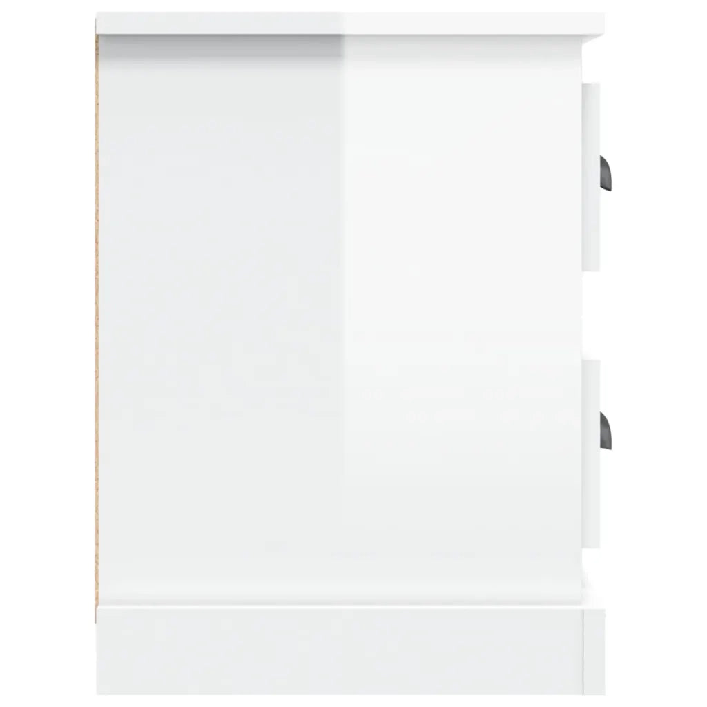 Mobile Porta TV Bianco Lucido 102x35,5x47,5cm Legno Multistrato 816178