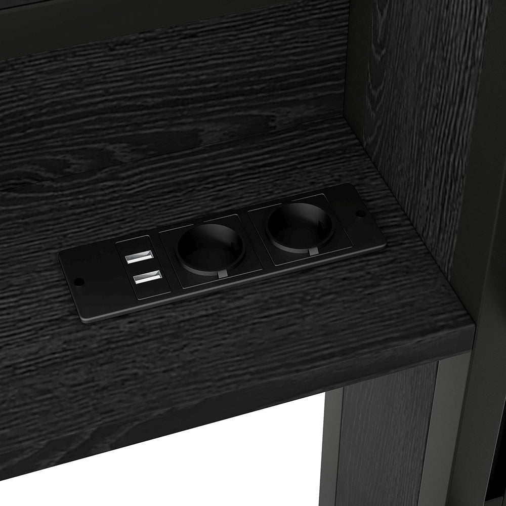Letto giorno metallico 90x200cm?- Xylo - contenitore LED USB nero
