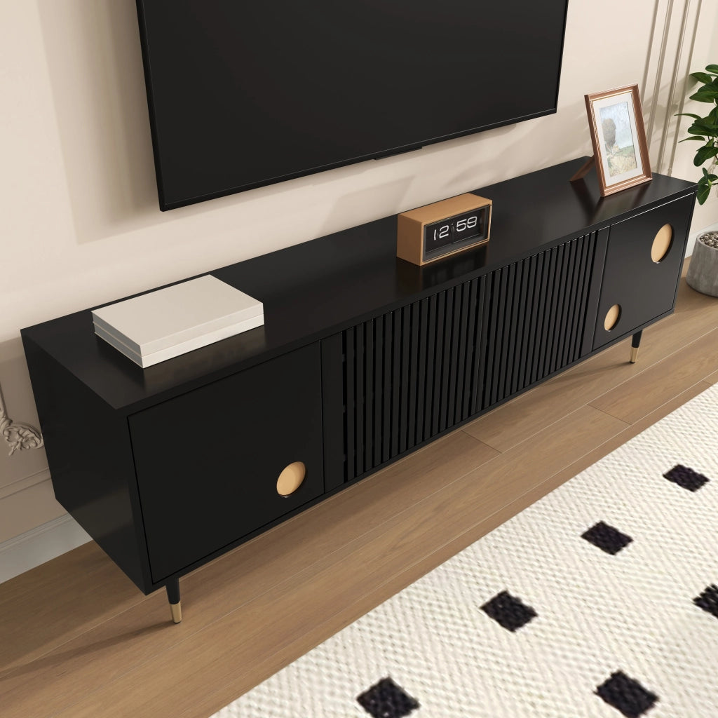 Cassettiera per TV nera in MDF lunghezza 170 cm