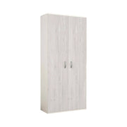 Armadio Camera da Letto Bandu, Guardaroba 2 Ante un Ripiano Made in Italy, 80x170h cm Bianco