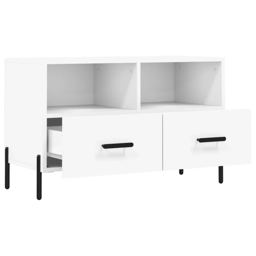 Mobile TV multimediale mensola TV credenza TV sala da pranzo soggiorno camera da letto 80 x 36 x 50 cm legno ingegnerizzato bianco 02_0026291