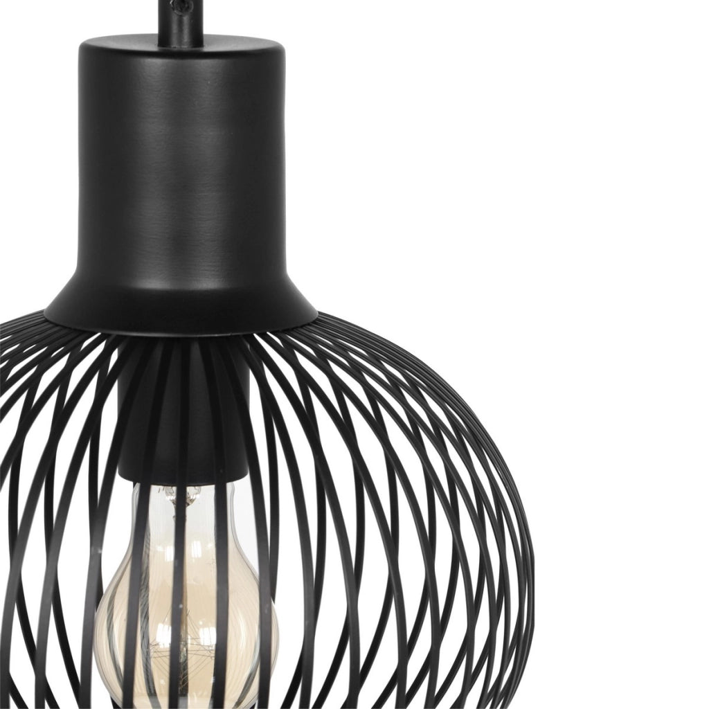 Lampada a sospensione loft nera sfera Ø23 E27 Trio Gila
