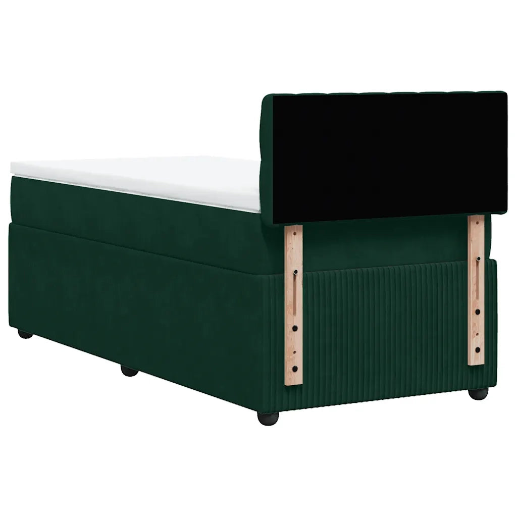 Giroletto a Molle con Materasso Verde Scuro 90x190 cm Velluto 3287623