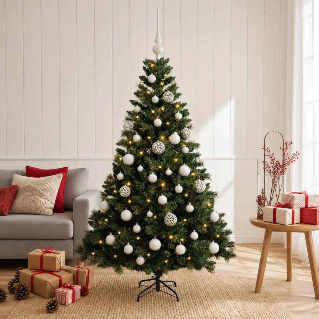 Albero di Natale Artificiale con Palline 120 cm 150 LED 3466057
