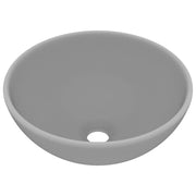 Lavabo da bagno rotondo di lusso diametro 32,5 cm ceramica grigio chiaro opaco 02_0002713