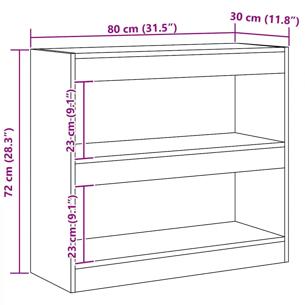 Libreria/Divisorio in Rovere Artigianale 80x30x72 cm 856815