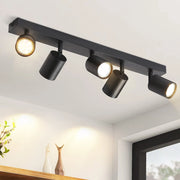 ZMH Faretto da soffitto neri 5 luci GU10 orientabili 330° stile industriale moderno per soggiorno senza lampadine