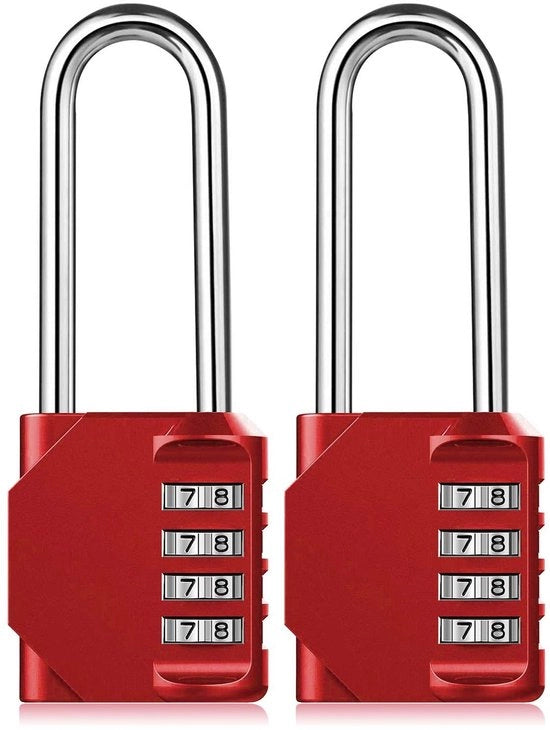 Combinazione a Scheda, Scheda di Sicurezza Combinata, 6,5 cm Lunghezza U-Scheda, Scheda di Sicurezza Combinata a 4 cifre Ristabilibile per Scuola, Palestra, Serraglio, Cassetto, Porta (Rosso)