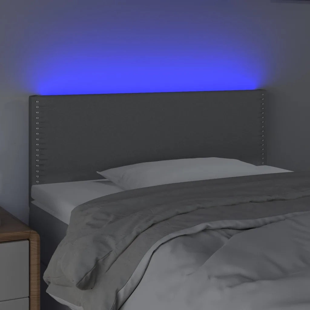 Testiera a LED-Testata con LED Grigio Chiaro 90x5x78/88 cm in Tessuto 383411