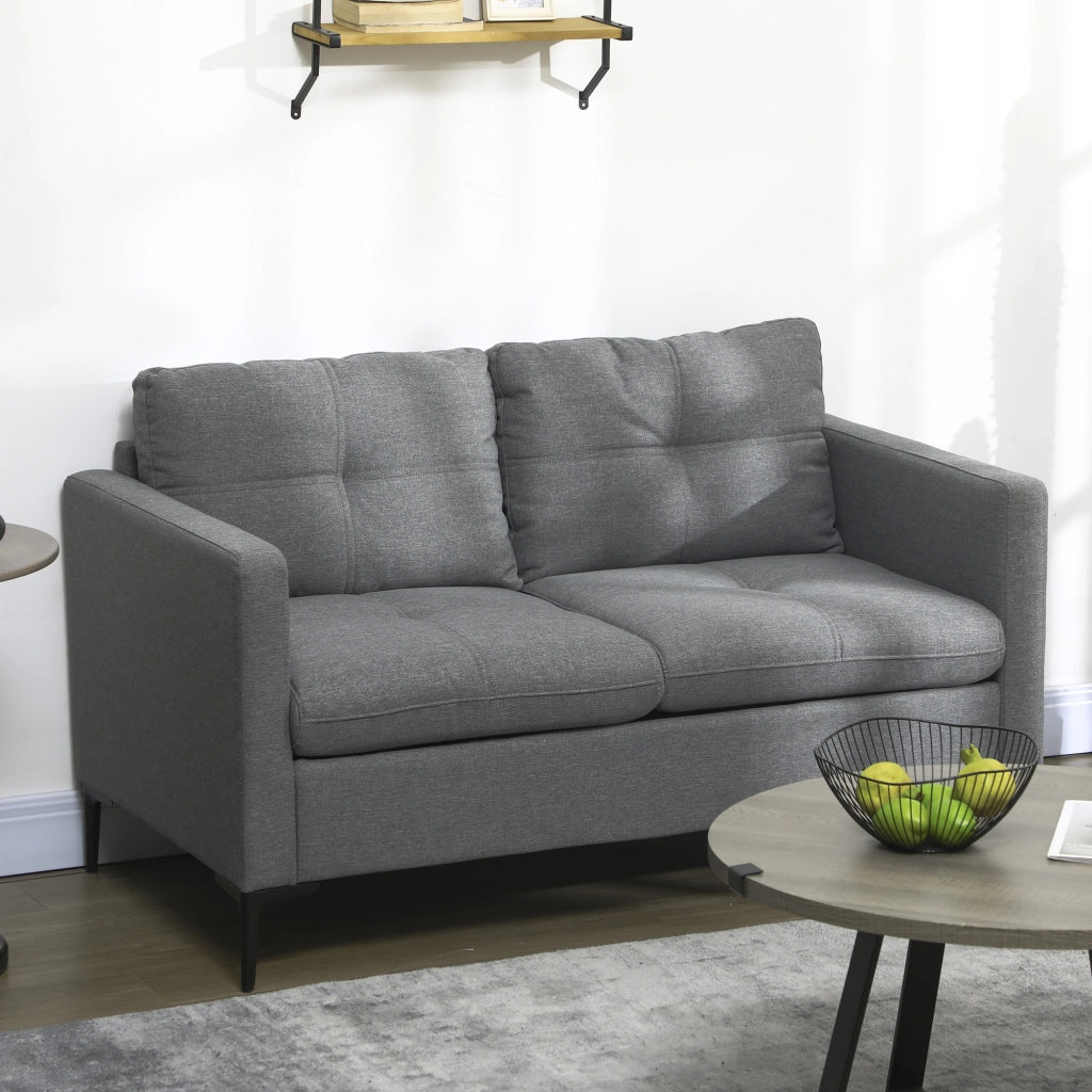 Divano 2 posti contemporaneo ¨C zephmum ¨C tessuto grigio scuro pi¨¨tement in metallo nero