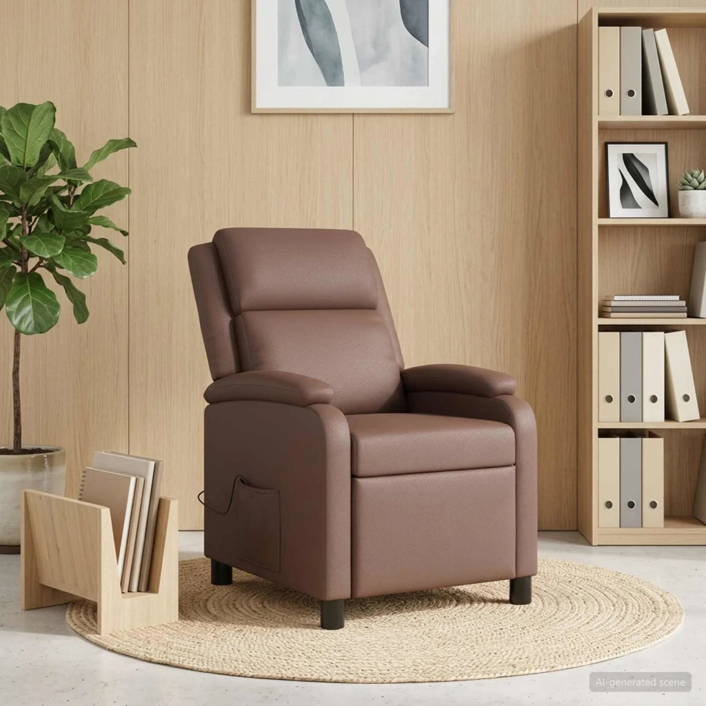 Divano Sedia-Poltrona Massaggiante Marrone Similpelle 556048