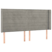 Testiera | Testata ad Orecchio Grigio Chiaro 163x16x118/128 cm in Velluto