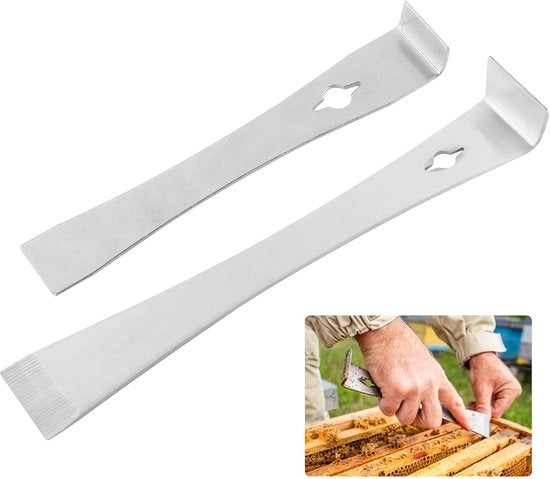 Set a strumenti da giardinaggio a due pezzi, set di punteruoli e schiacciafagioli in acciaio inox, punteruolo multifunzionale compatto, estensore di chiodi pesante e schiacciafagioli.