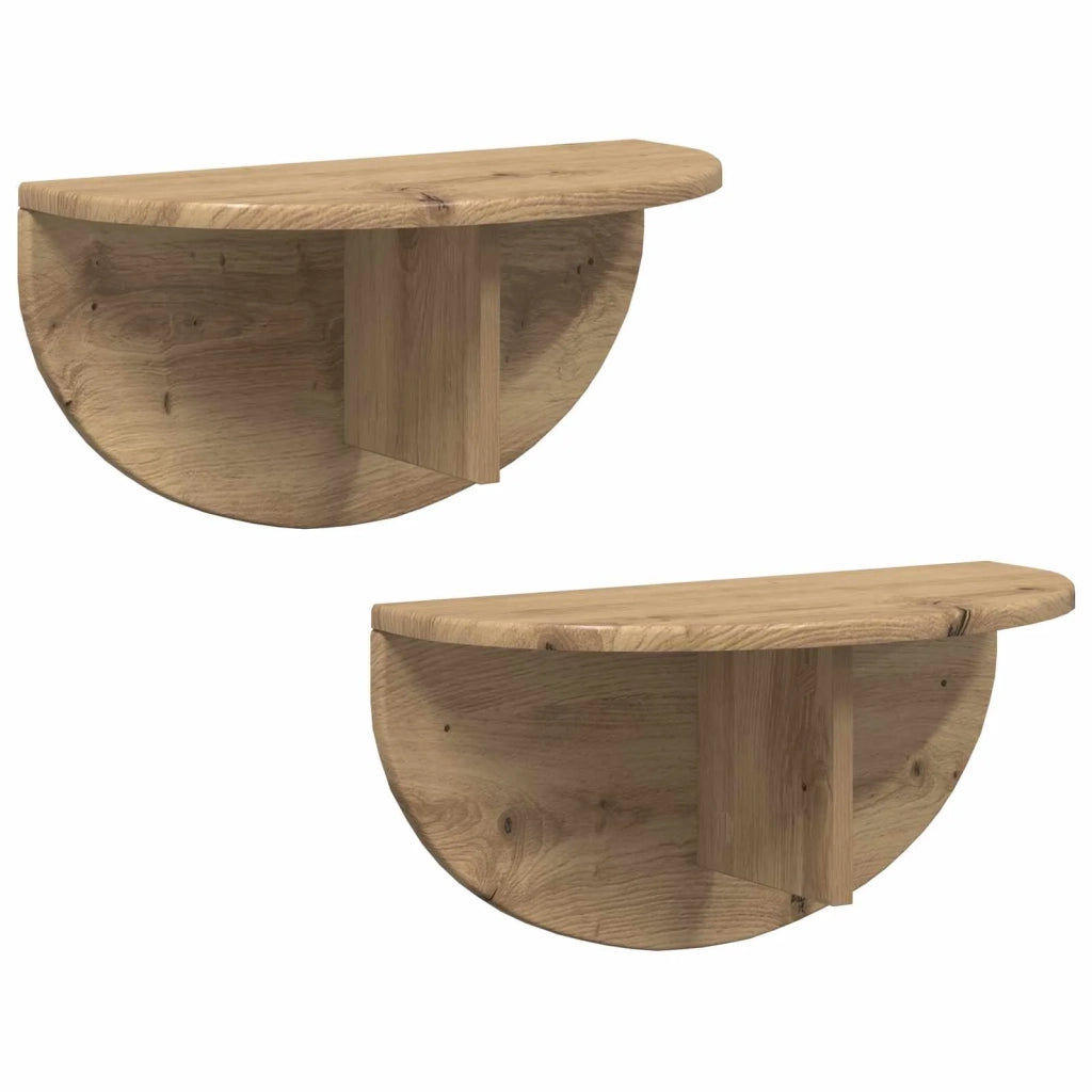 Scaffale da parete 2 pcs Rovere artigianale 48 x 24 x 24 cm