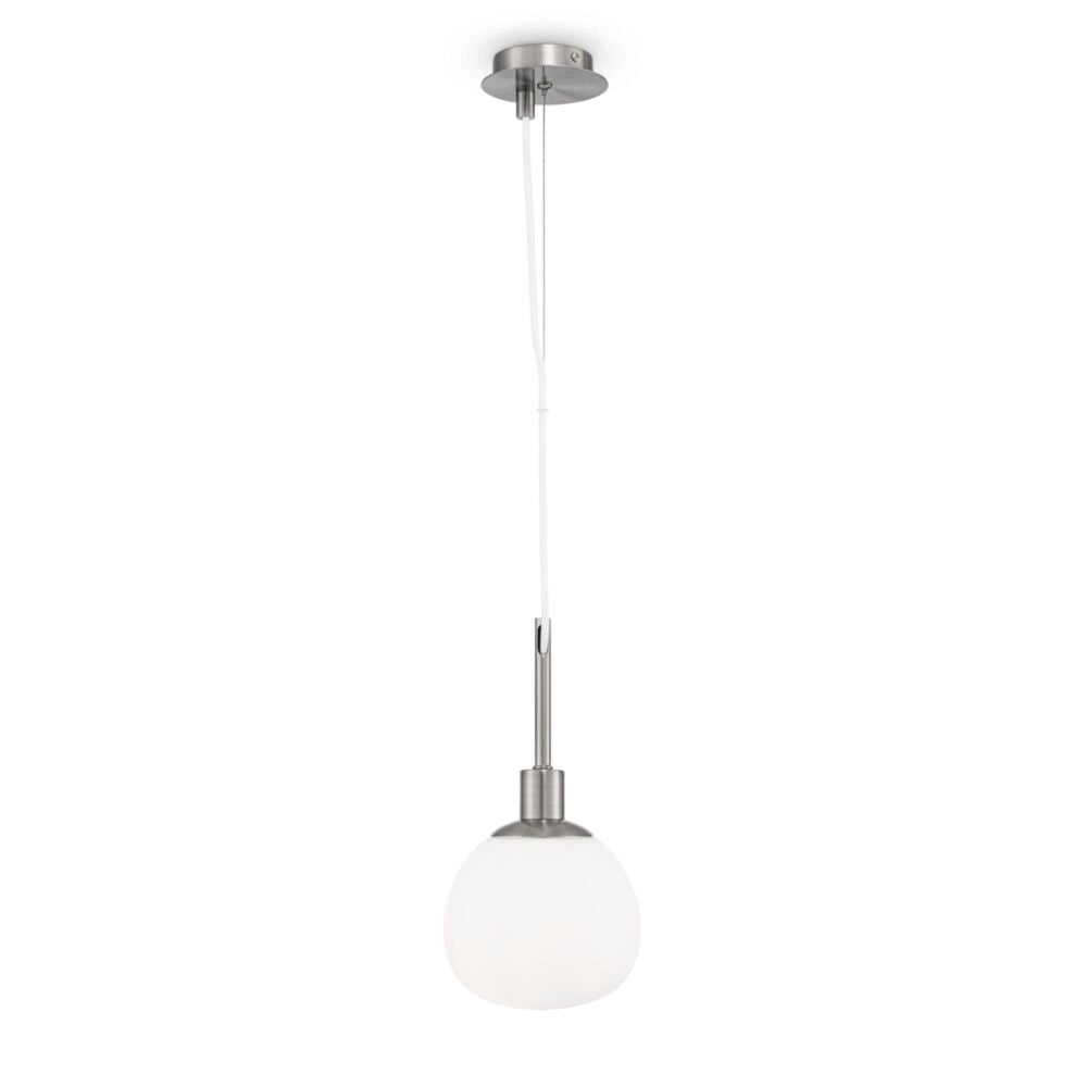 Maytoni Sospensione contemporanea Erich 1 luce E14 nichel metallo diffusore vetro bianco