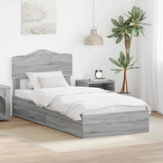 Letto con Contenitore con testiera Grigio Sonoma 70 x 190 cm