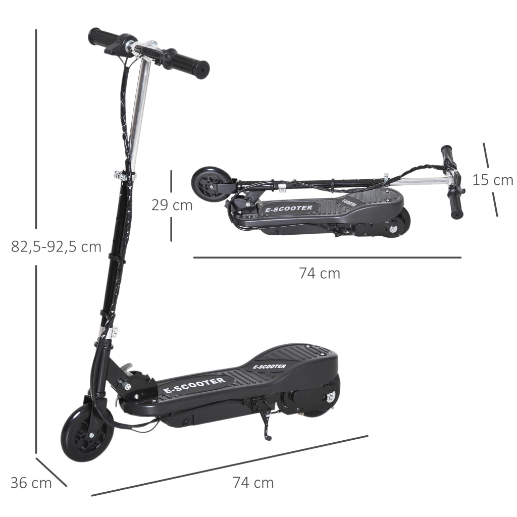 Scooter Elettrico Pieghevole per Bambini ¨C zephmum ¨C Nero, 24V, 74x36x69-91 cm