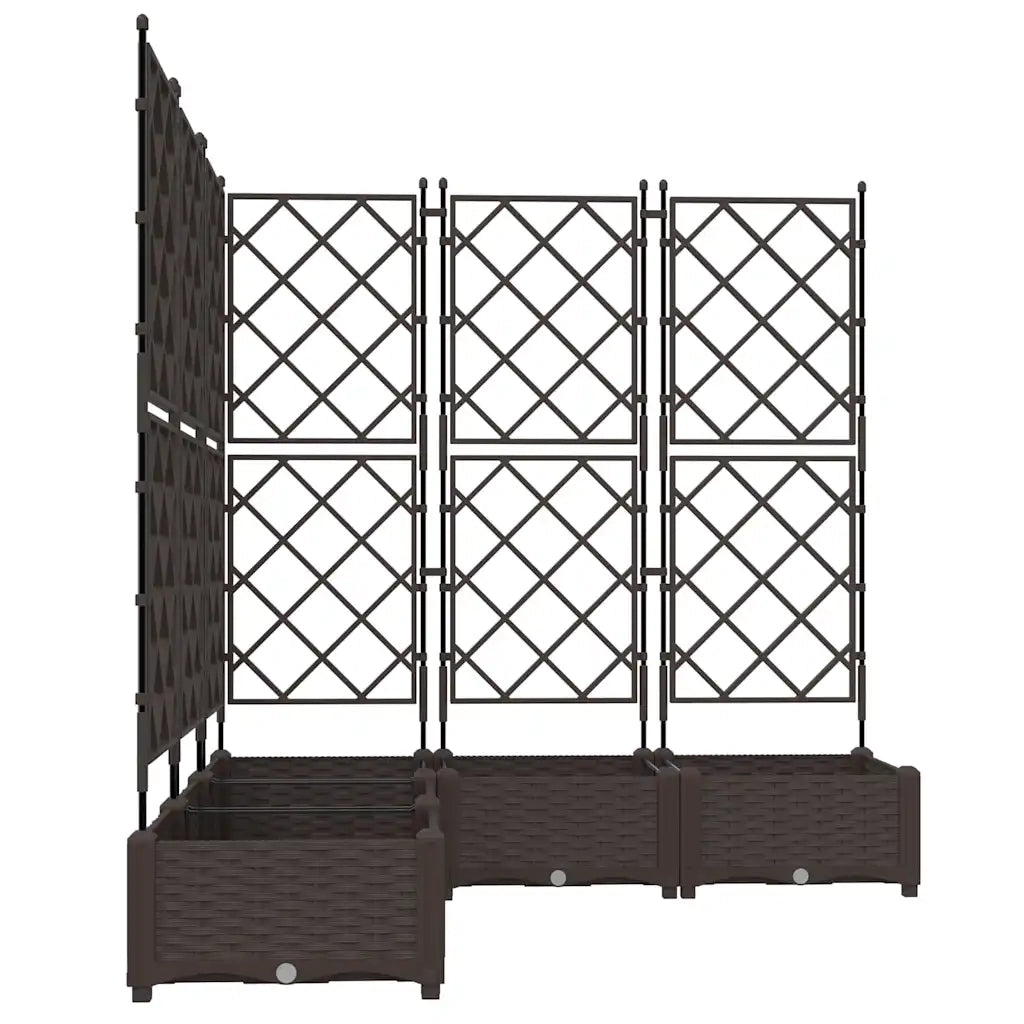 Fioriere | Cassetta per fiori | Vaso da giardino 5 pz Marrone 120 x 120 x 125,5 cm Plastica