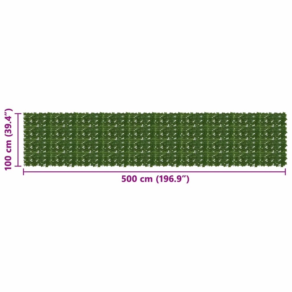 Schermo per balcone con foglie Verde 500 x 100 cm 42040660