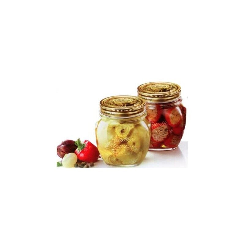 12 BARATTOLI 250CC QUATTRO STAGIONI BORMIOLI VASO PER CONSERVE CON 12 TAPPI INCLUSI