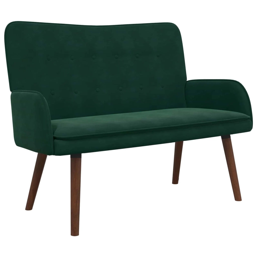 Sofa a Due Posti Verde Scuro 115 x 61 x 87 cm Velluto