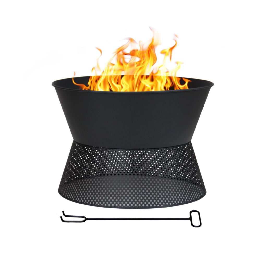 Braciere da Esterno a Legna in Ferro Verniciato a Polvere, Fire Pit Rotondo
