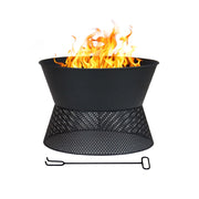 Braciere da Esterno a Legna in Ferro Verniciato a Polvere, Fire Pit Rotondo