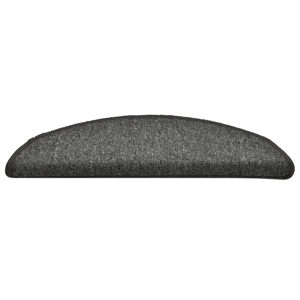 Tappetini per scale 15 pz | Gradini per Scale 56x17x3 cm Grigio scuro Semicircolari