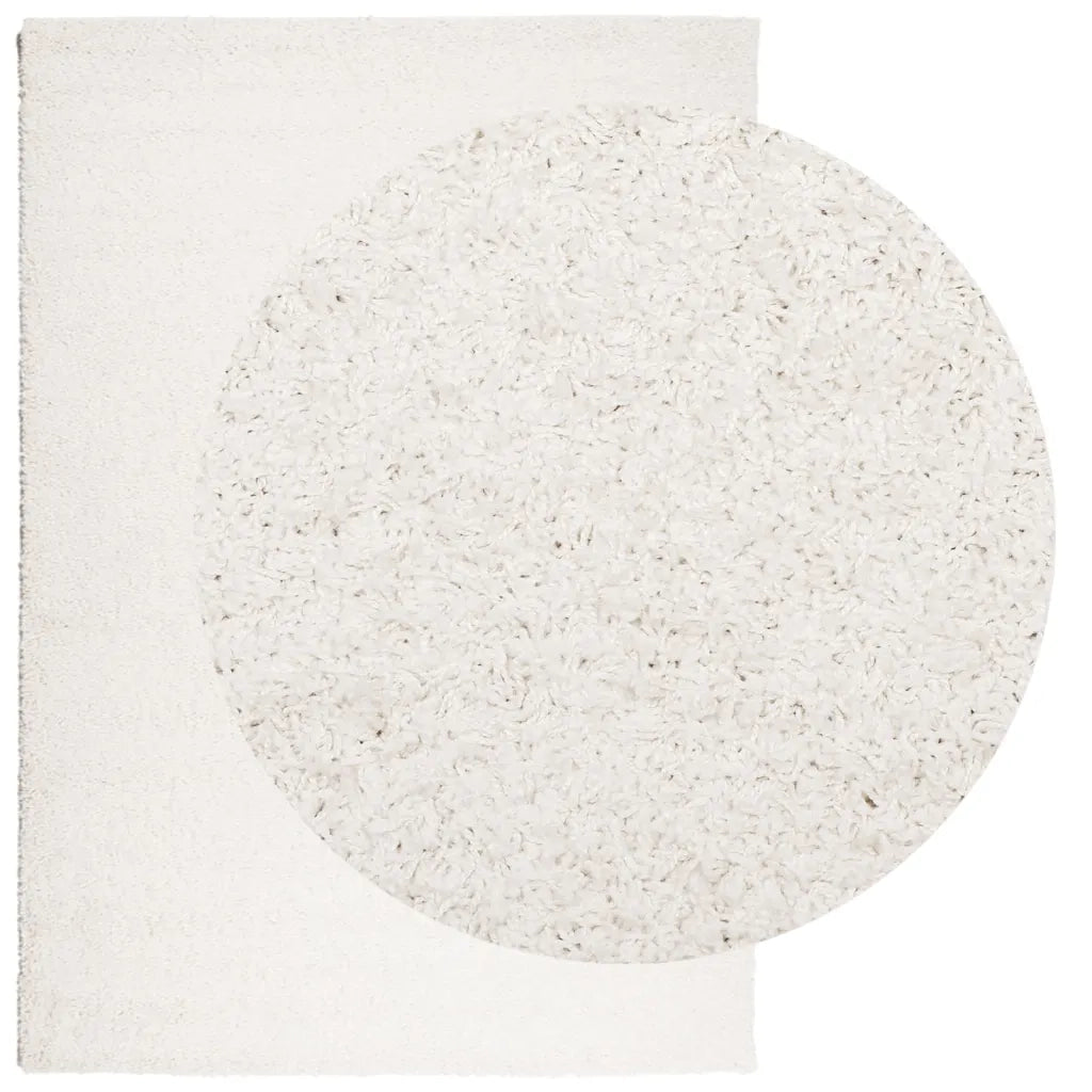 Tappeto Shaggy a Pelo Lungo Moderno Crema 140x200 cmcod mxl 90026