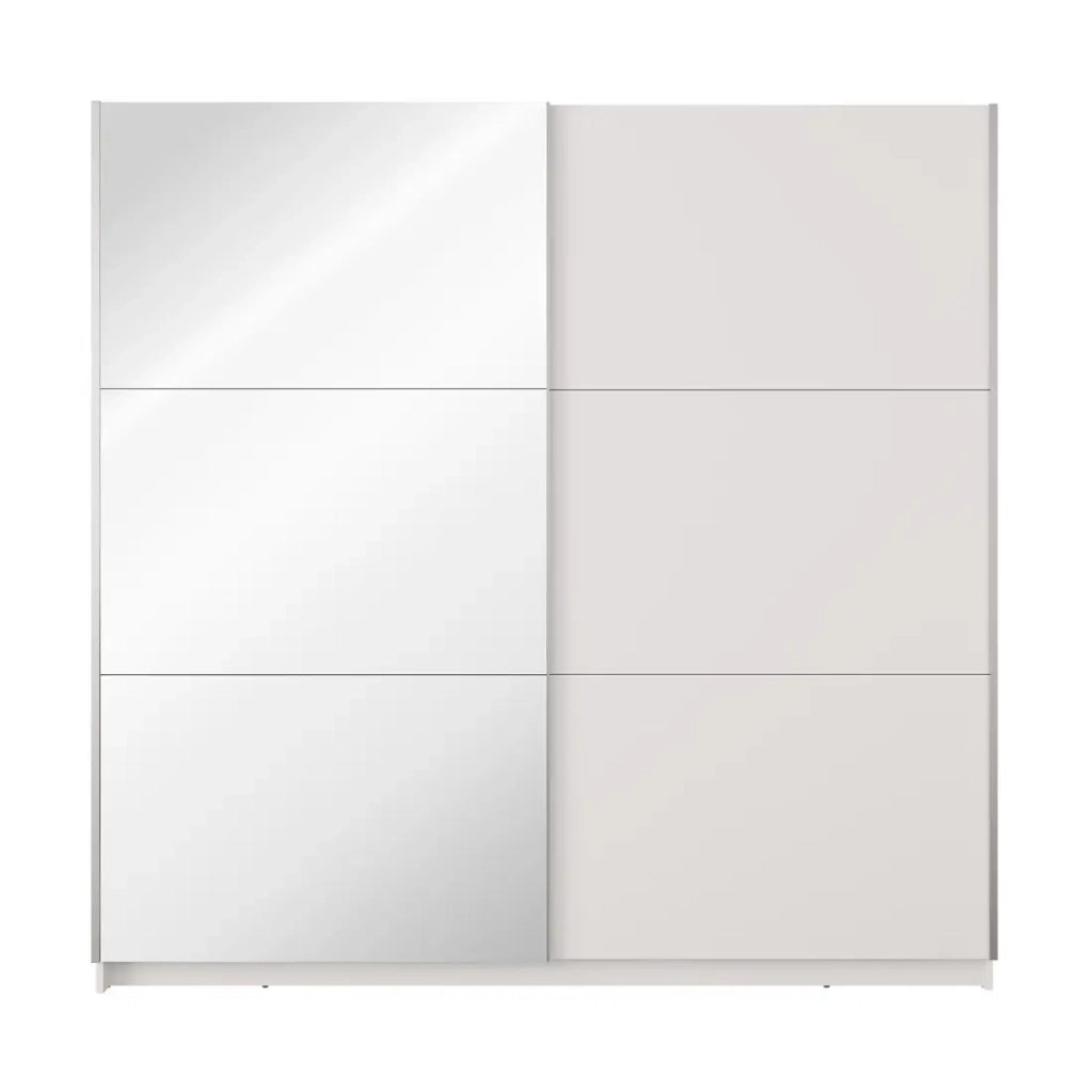 Armadio con 2 porte scorrevoli con specchio - 150 cm - bianco opaco alpino - collezione ARSALA