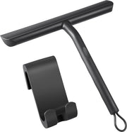 Squeegea per docce senza tracce per vetro porta doccia, squeegea per bagno con supporto-21cm nero, squeegea in silicone per vetro auto, specchio ecc.